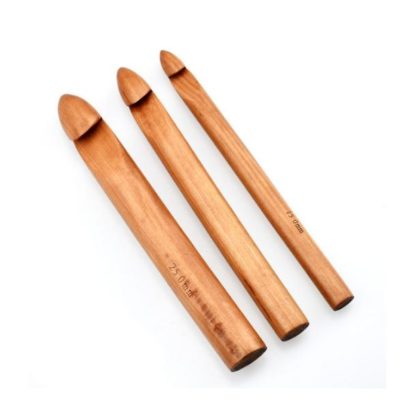 Set med 3 st. grova virknålar i finaste bambu